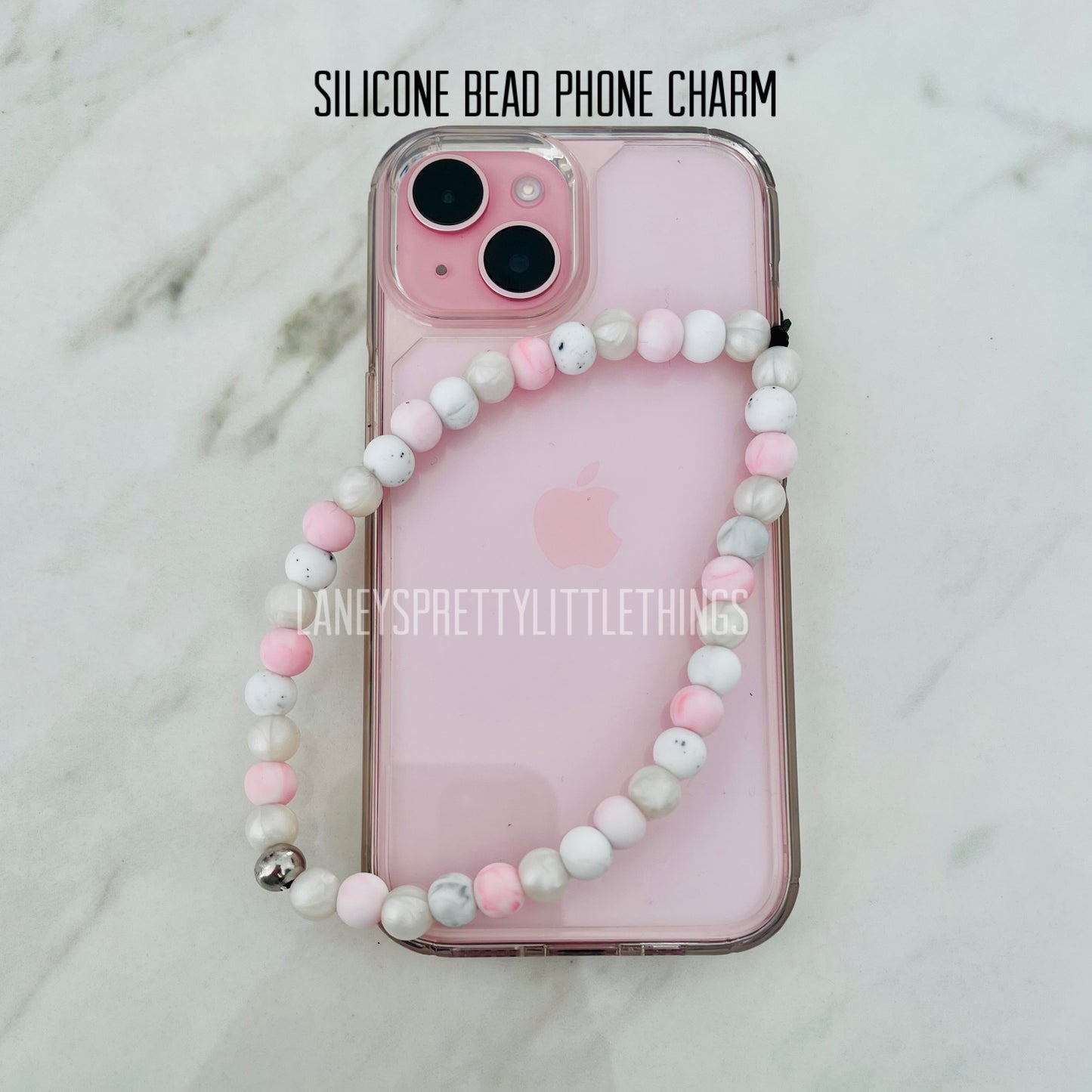 Silicone bead phone charms