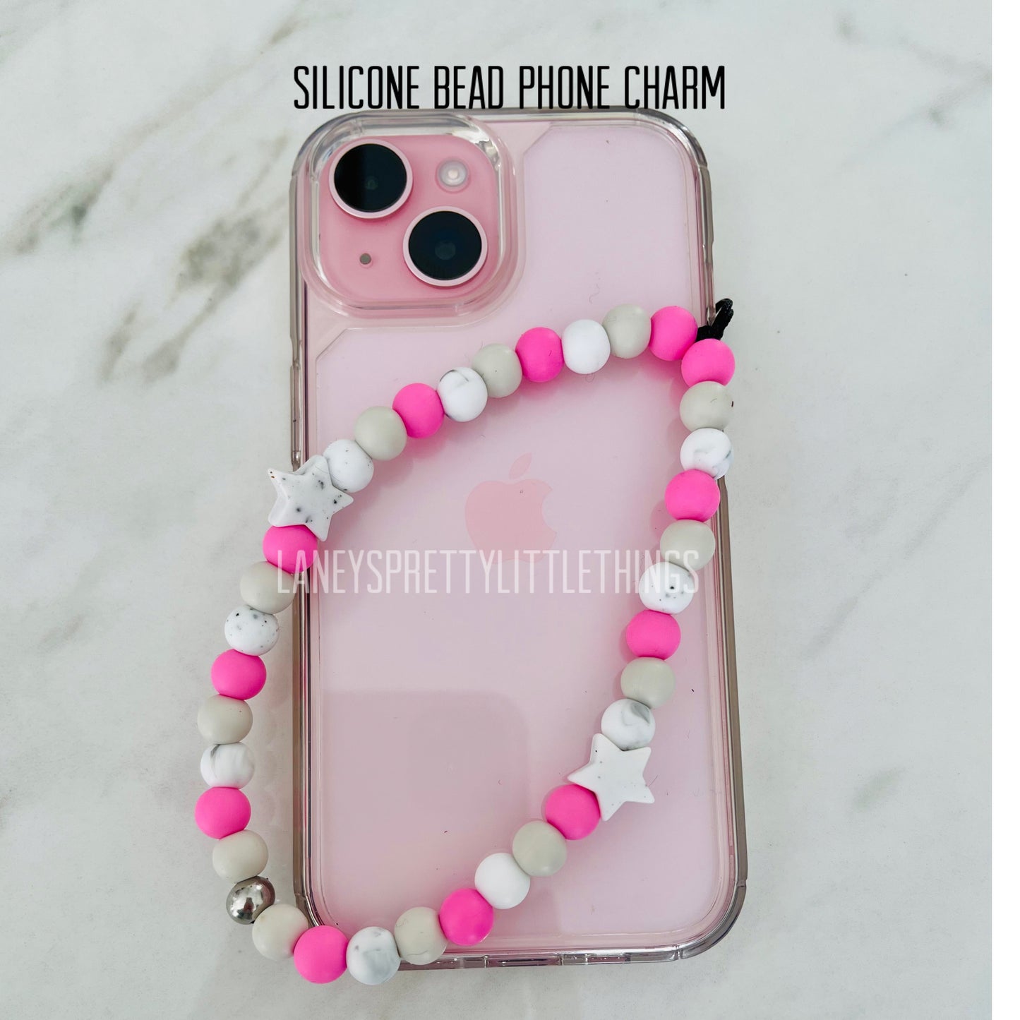 Silicone bead phone charms