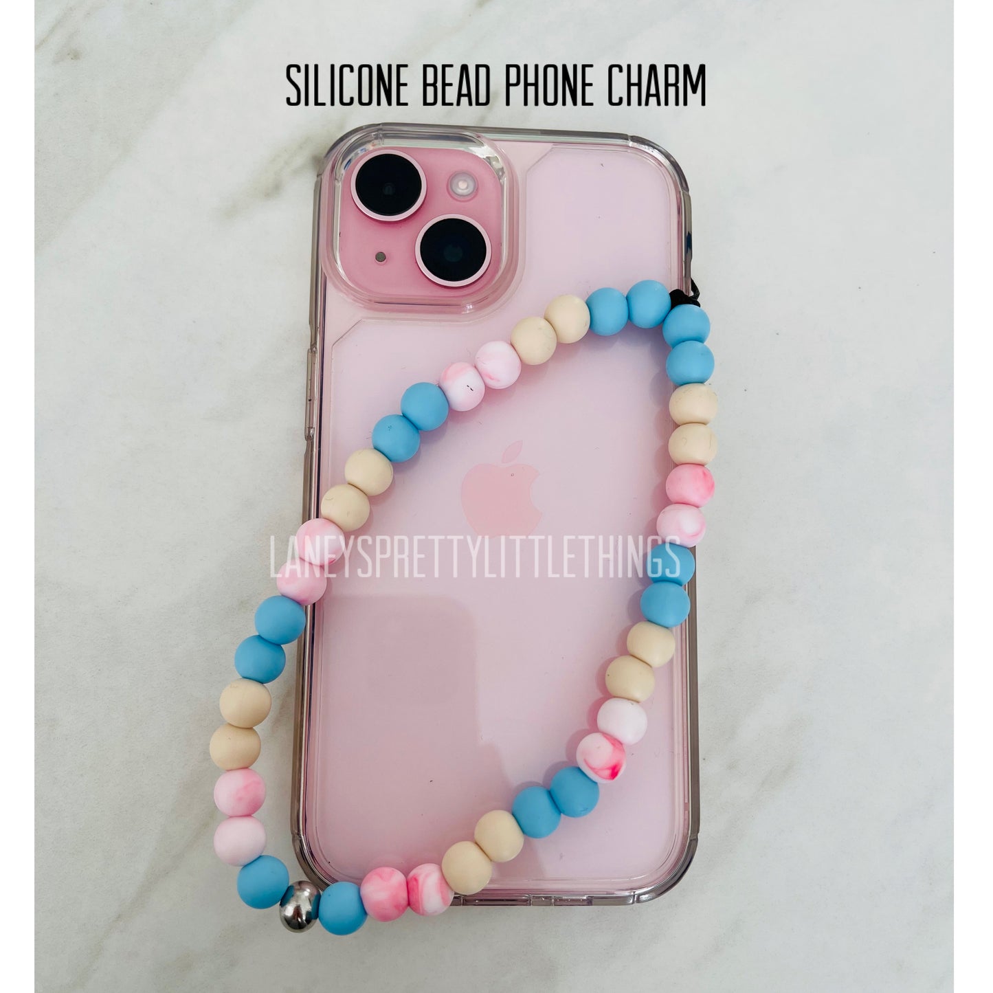 Silicone bead phone charms