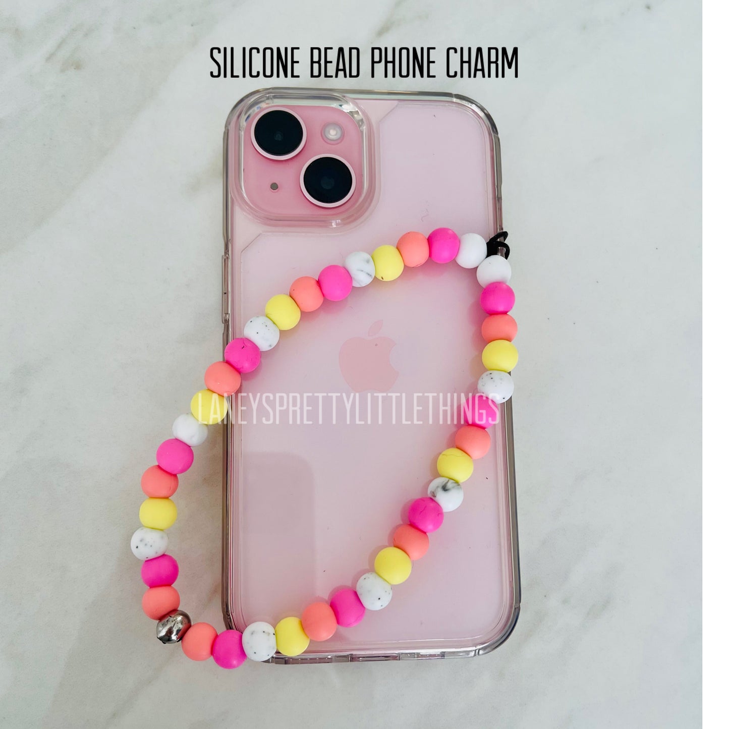 Silicone bead phone charms