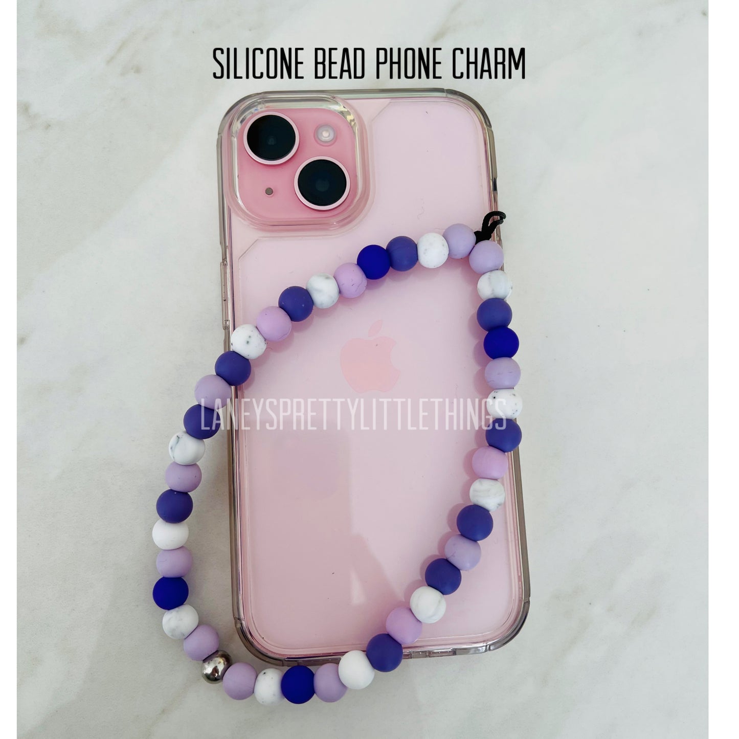 Silicone bead phone charms