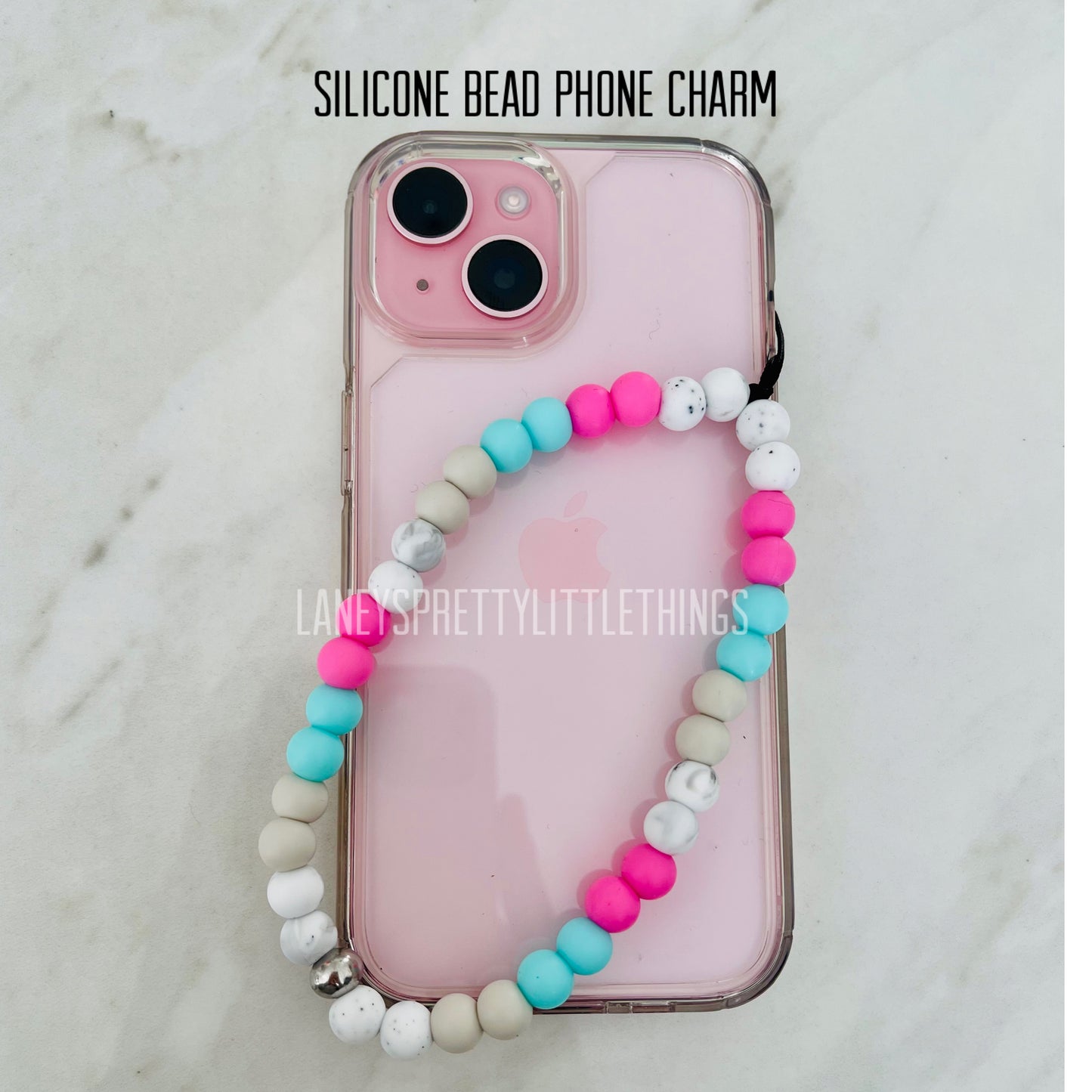 Silicone bead phone charms