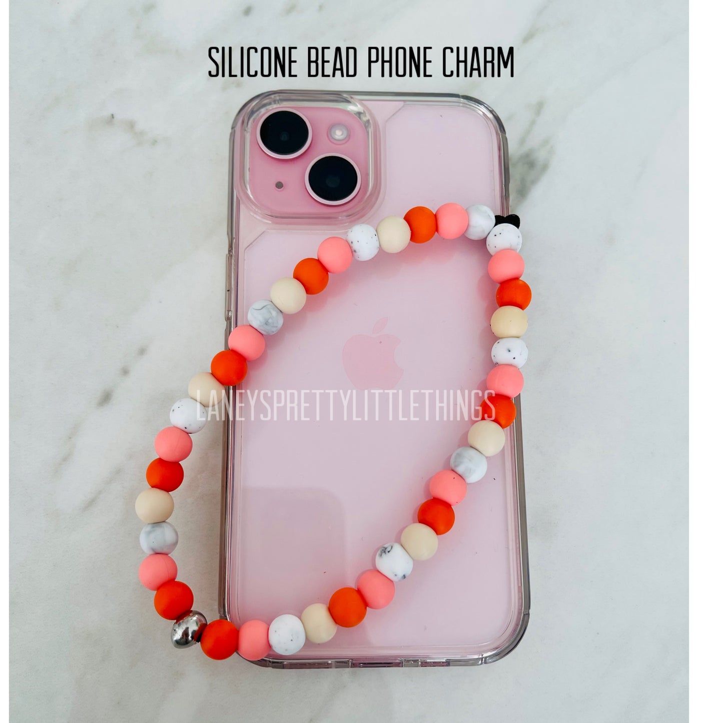 Silicone bead phone charms