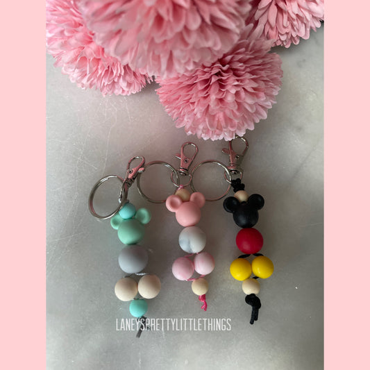 Silicone Bead Mini/Mickey Mouse Keychain