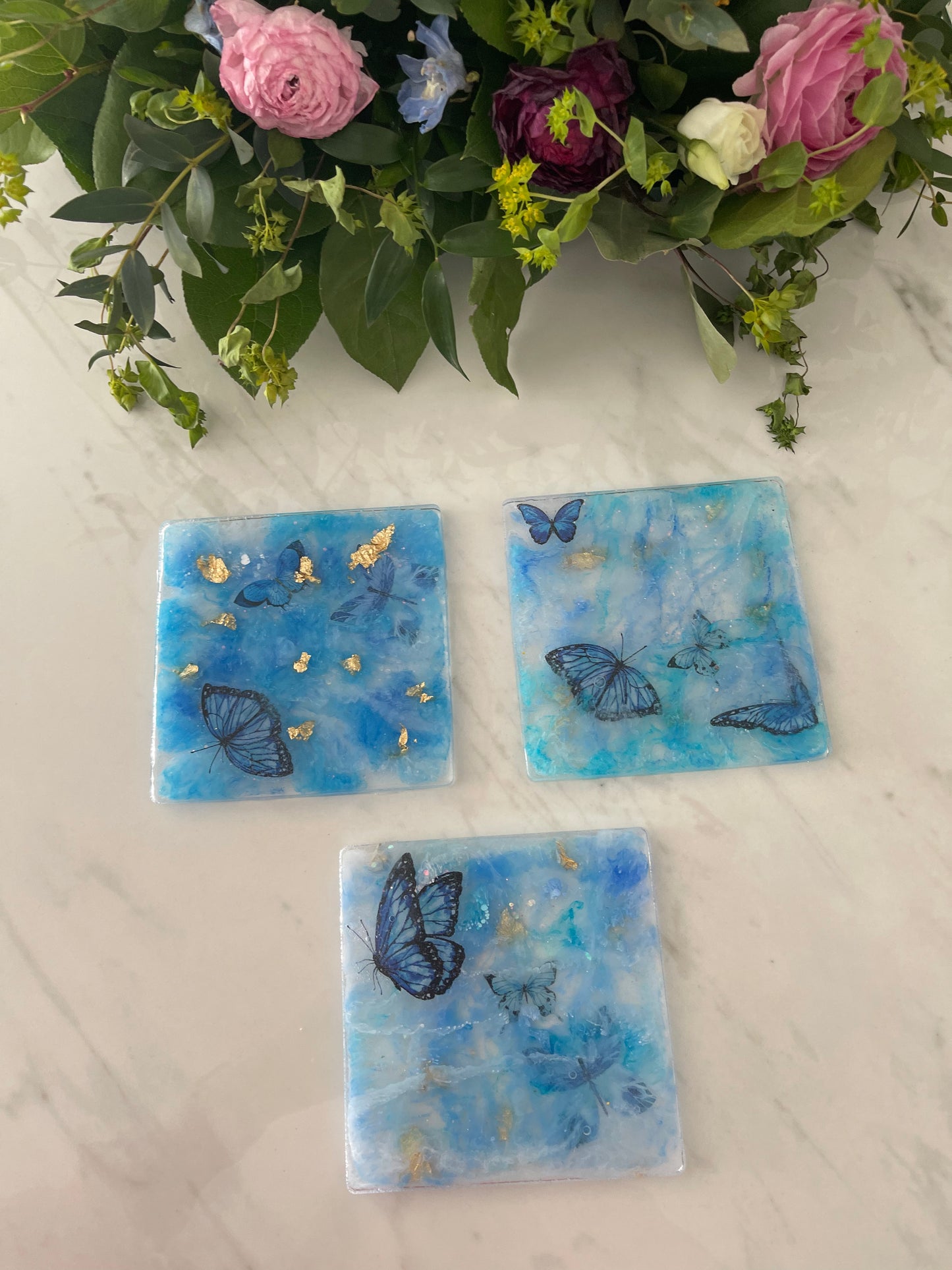 Square resin coaster