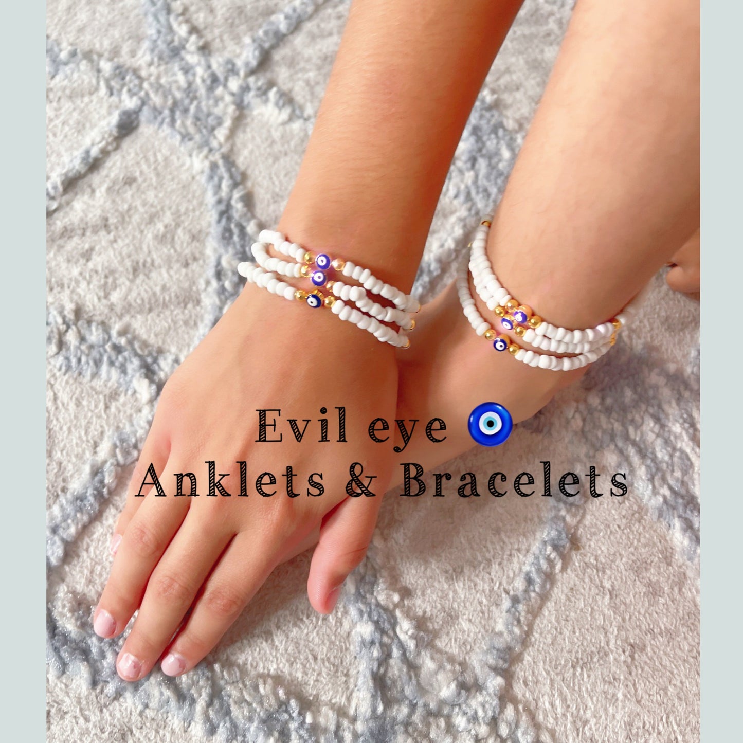 Glass Evil Eye Anklets