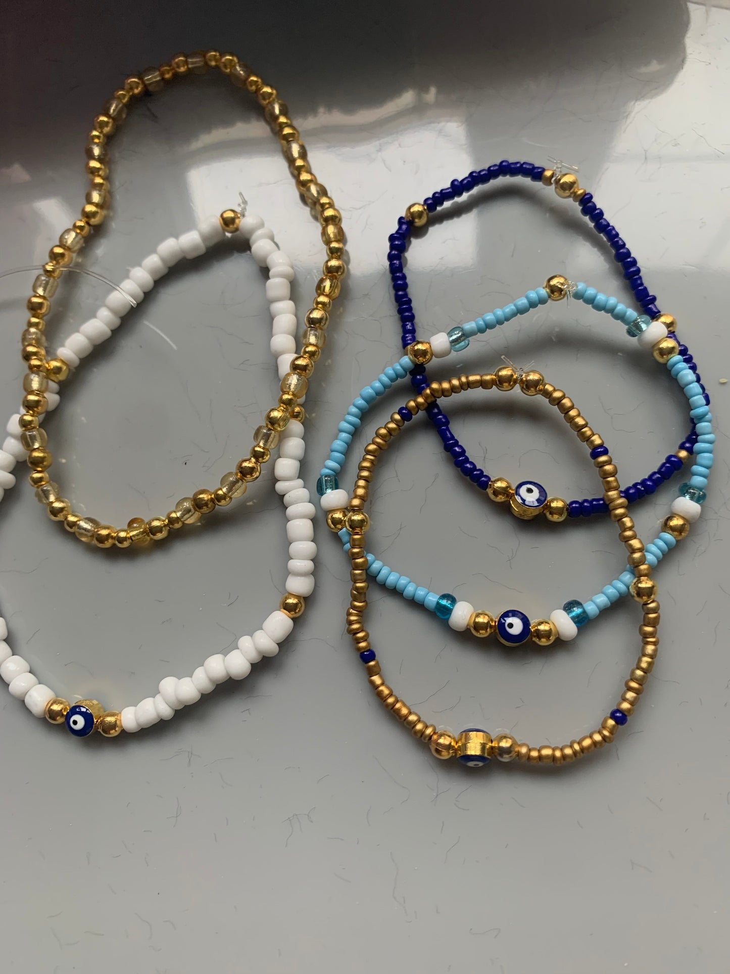 Glass Evil Eye Anklets